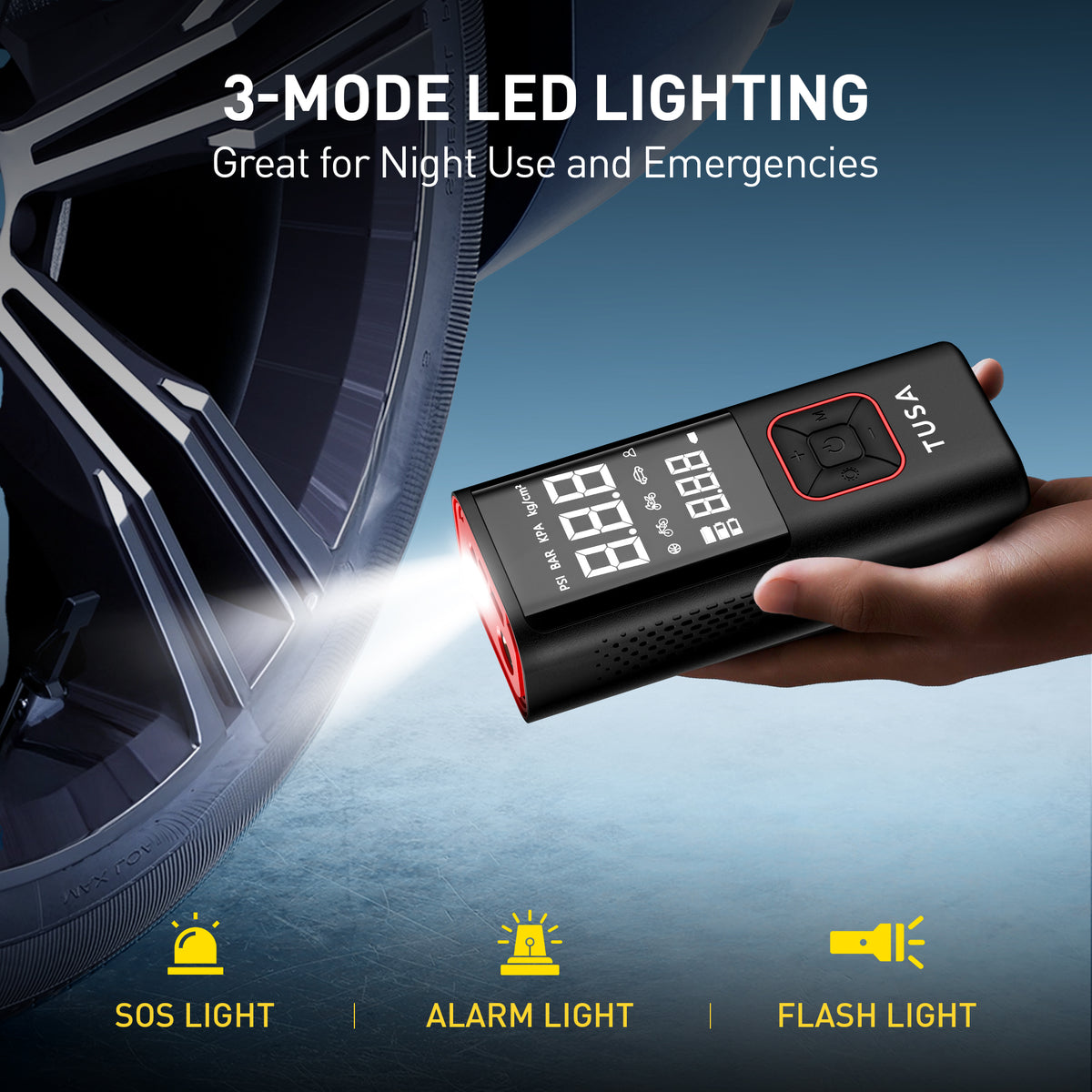 Red - 3-mode LED lighting