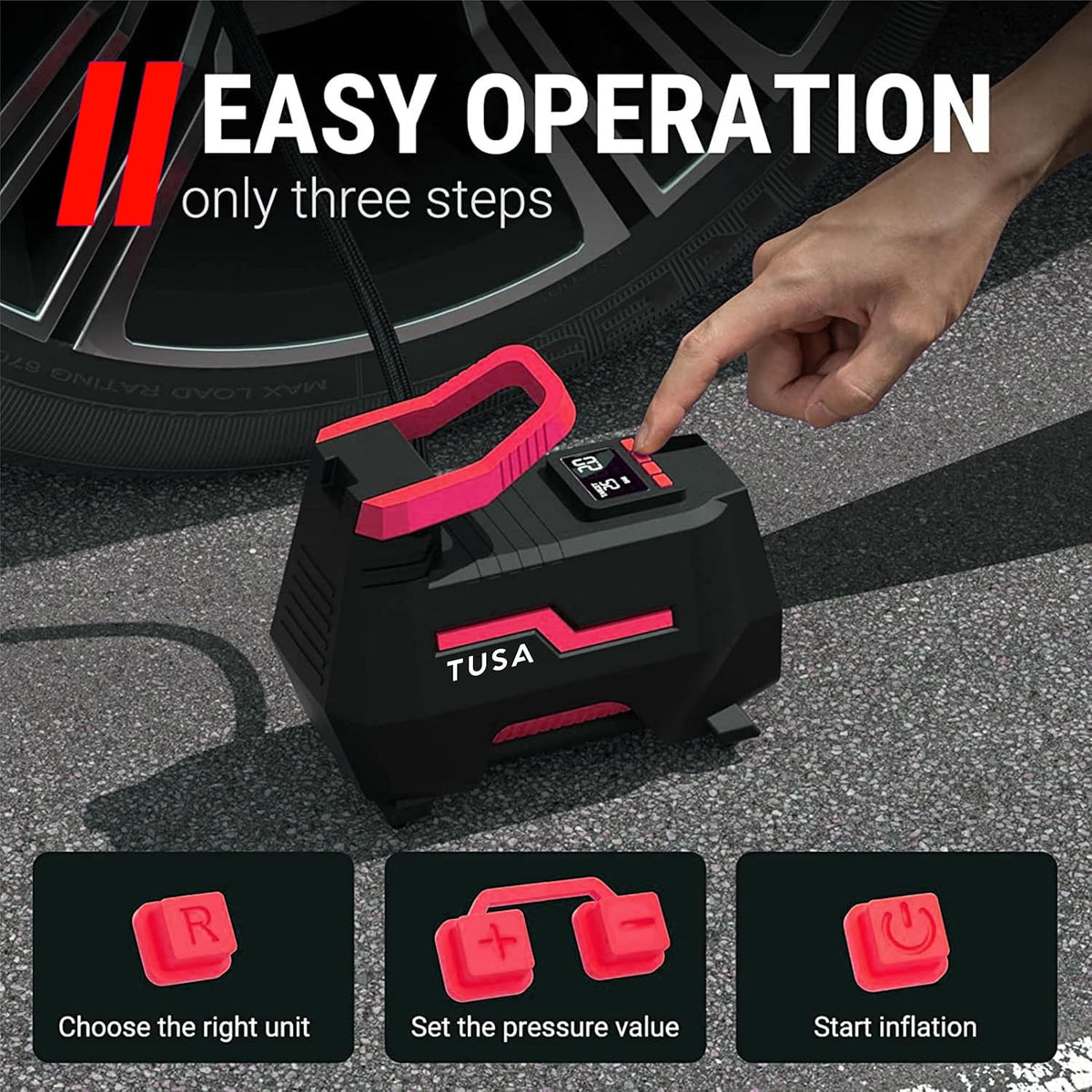 TUSA AC/DC 2-in-1 Tyre Inflator