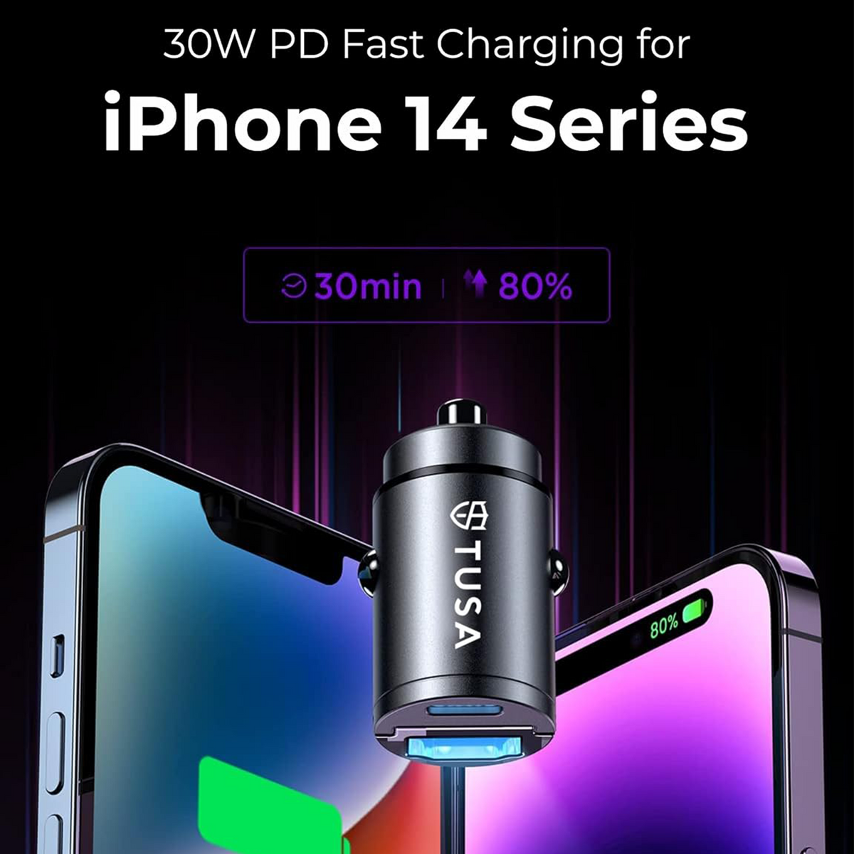 TUSA USB C Car Charger
